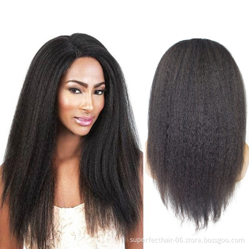 Pre Plucked With 100% Remy Human Hair Virgin Baby Hair Wigs Kinky Straight Wig 13x4 Lace Front Human Hair Wig